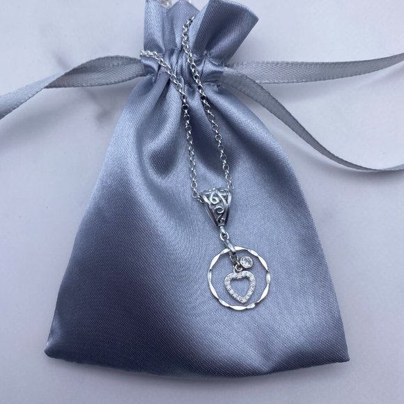 Open Heart Necklace Sterling Silver Open Heart Gift For Friend Gift For Her - Picture 1 of 5